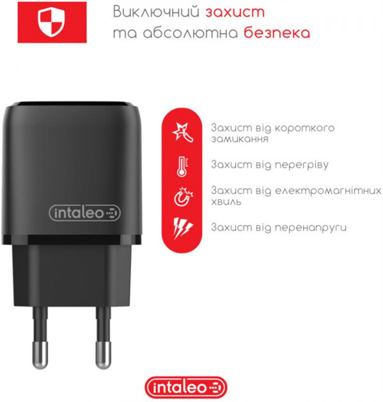 Зарядное устройство для Intaleo TCGQPD220 сетевой 20 Вт USB-C/USB-A PD QC 3.0 Black (29517903) - фото 3