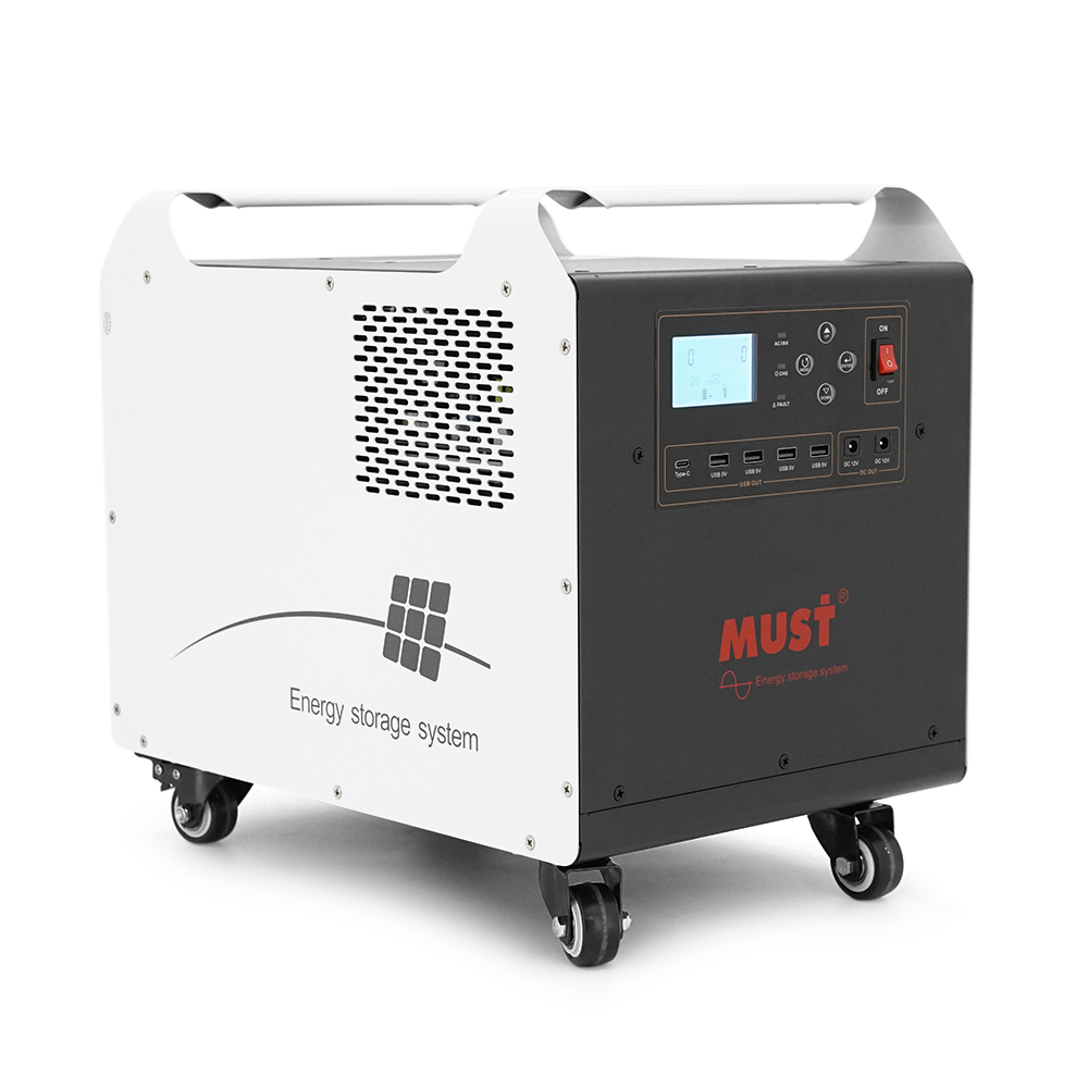Система акумуляторна Must hbp1800 2024os LiFePo4 Type-C з LCD екраном 2560 Вт 24V 60A (26840917)
