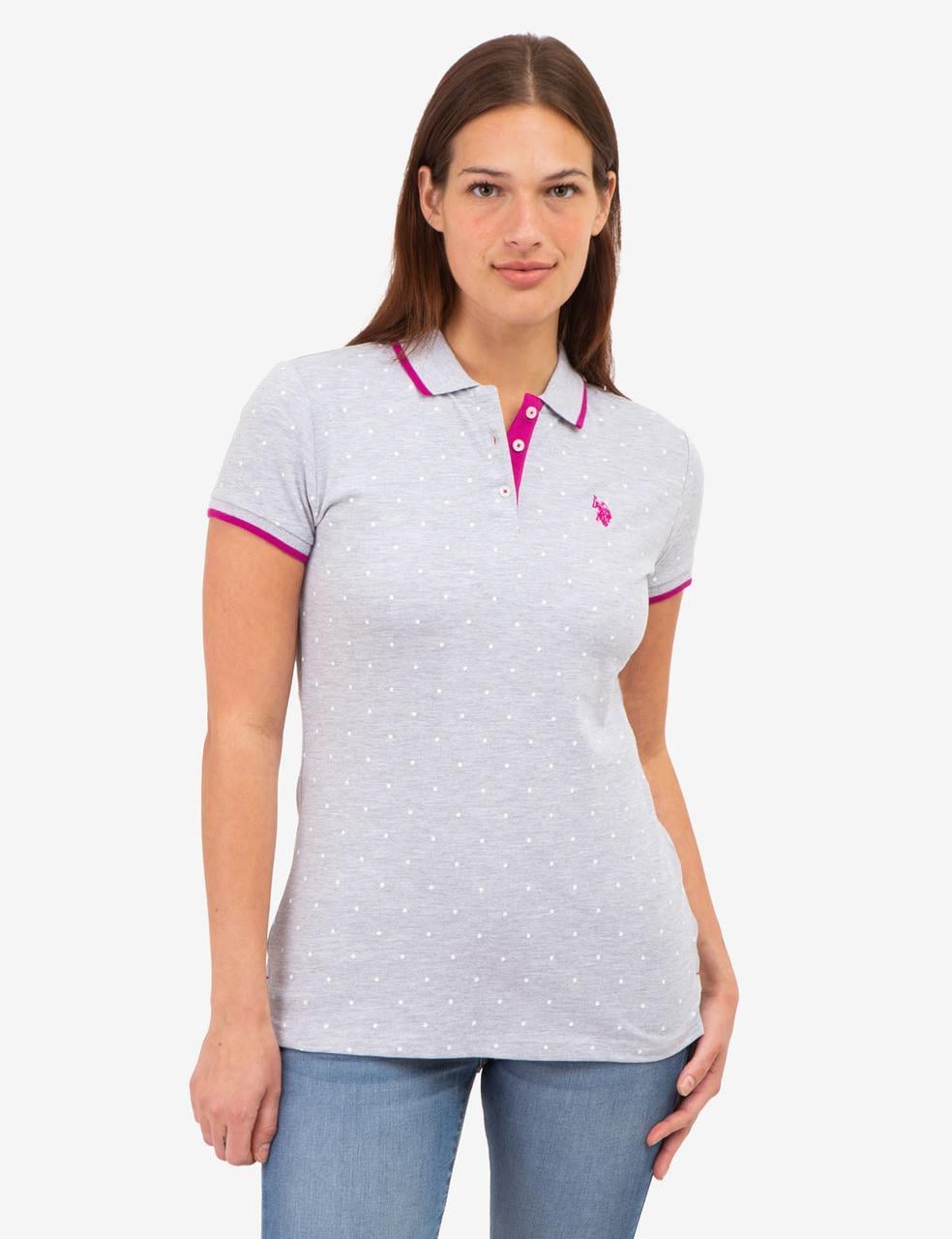 Поло женское US Polo ASSN L Light Gray (2463299138150)