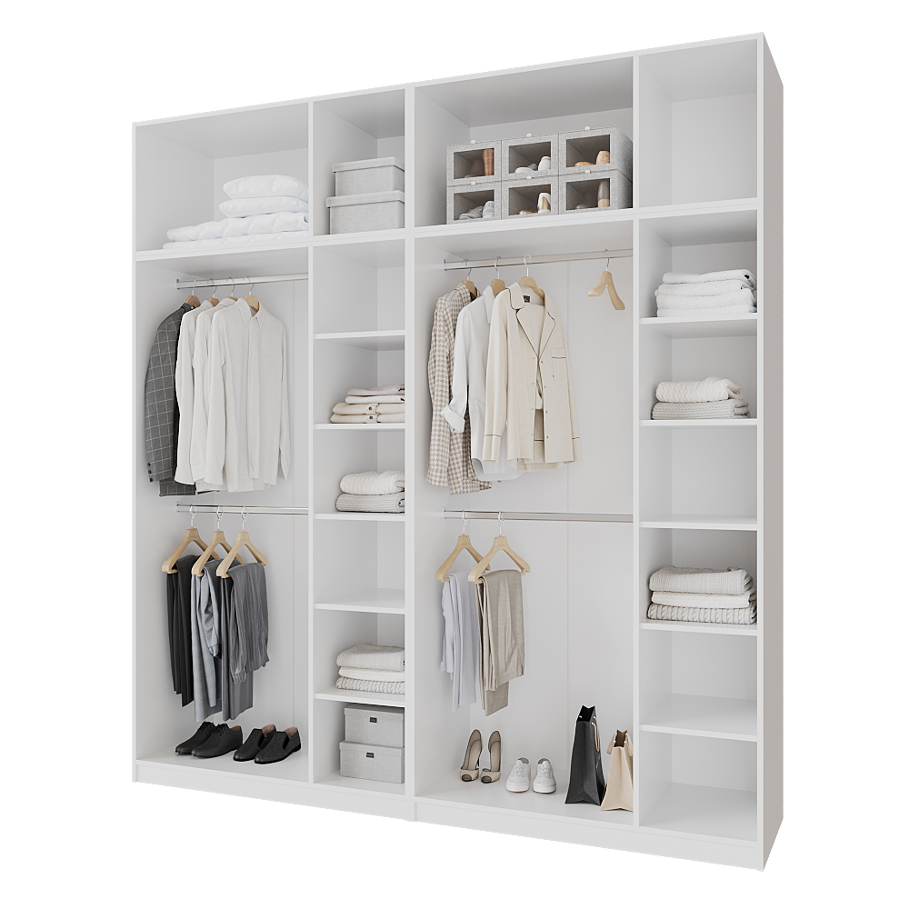 Шафа розпашна з антресолью Меблітренд Чиназес Чиа-2400.5 2400х500х2550 мм Білий (26890327) - фото 3 Шафа розпашна з антресолью Меблітренд Чиназес Чиа-2400.5 2400х500х2550 мм Білий (26890327) - фото 3