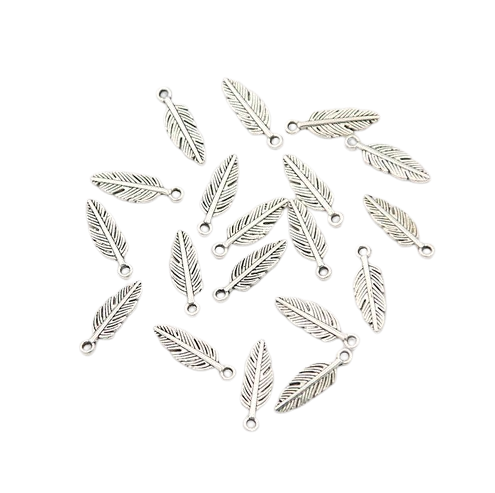 Набор подвесок шармов металлических Перья 80 шт. Silver (534861)