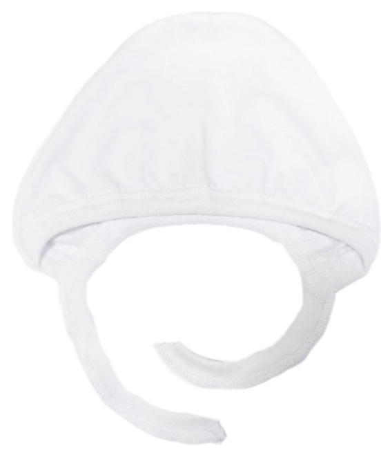 Шапочка-чепчик RoyalBaby №44 с завязками 0-3 мес. Белый (386-886)