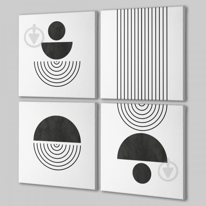 Модульная картина из четырех частей Black and White Malevich Store 73x73 см (MK423202)