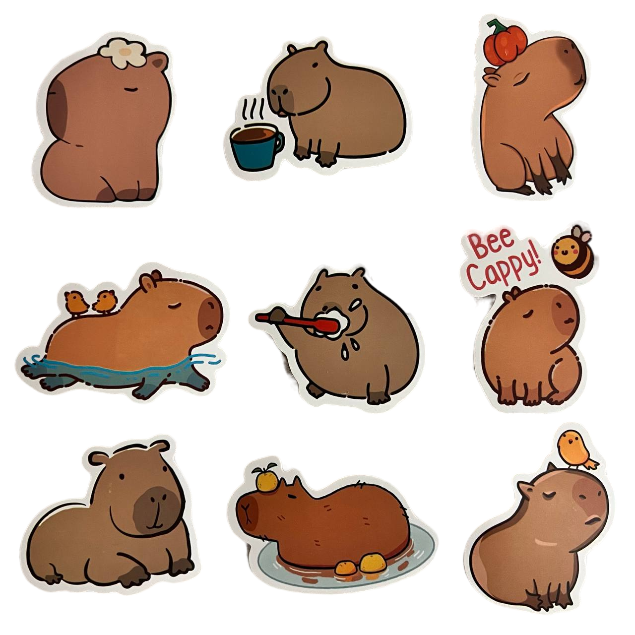 Набор виниловых стикеров Капибара 9 шт. (5)