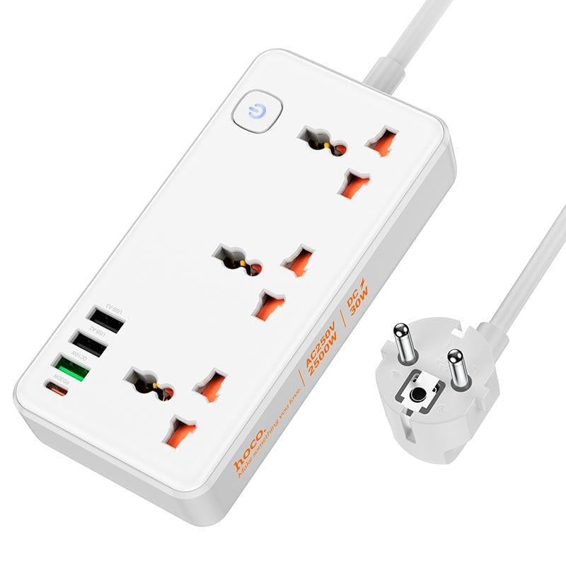 Сетевой удлинитель Hoco Storm AC8A с USB-портами 2500W 1,5 м Белый (кт-785037) Сетевой удлинитель Hoco Storm AC8A с USB-портами 2500W 1,5 м Белый (кт-785037)
