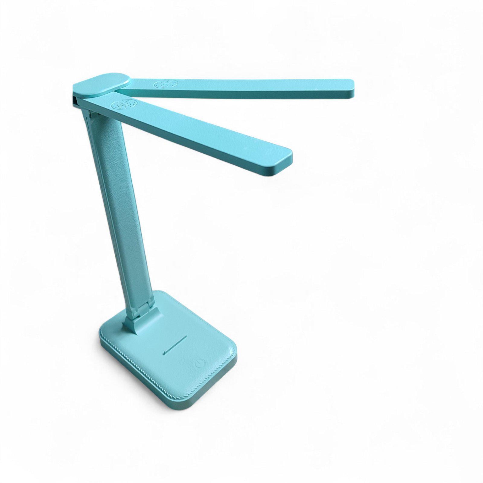 Лампа настольная с аккумулятором два плафона/сенсорным управлением 2000 mAH 180° Голубой