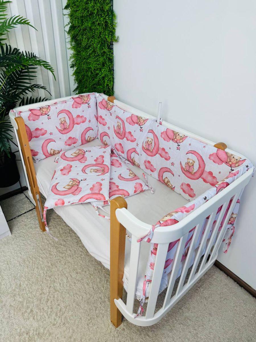 Защита для бортиков для детской кроватки сплошная 4 стороны 120x60x37 см (825)