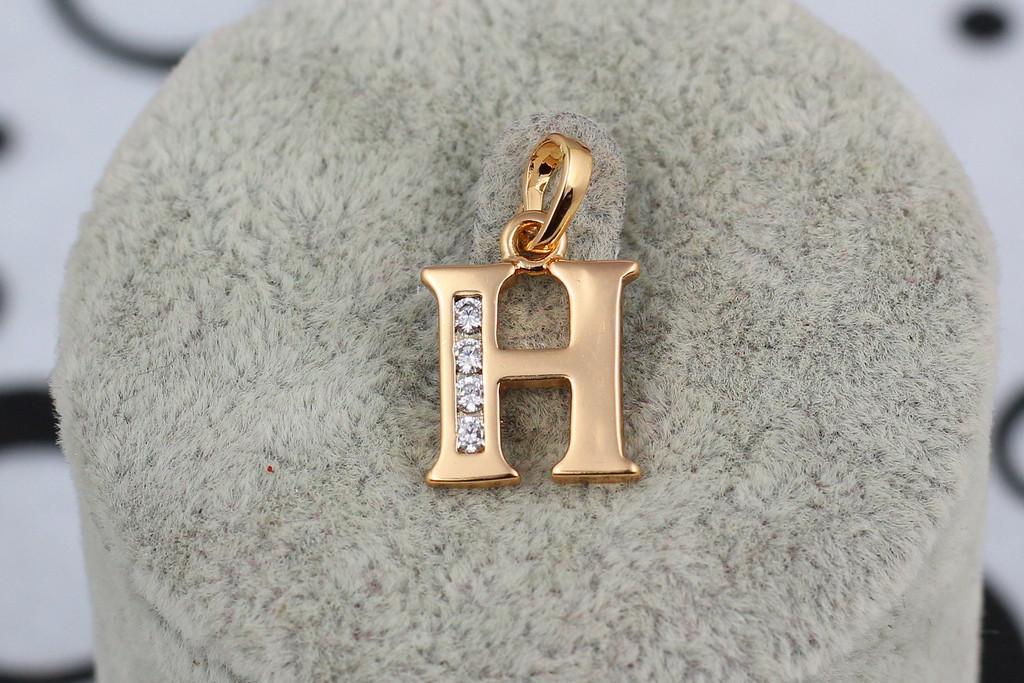 Кулон Xuping Jewelry Буква Н 1,5 см Золотистый