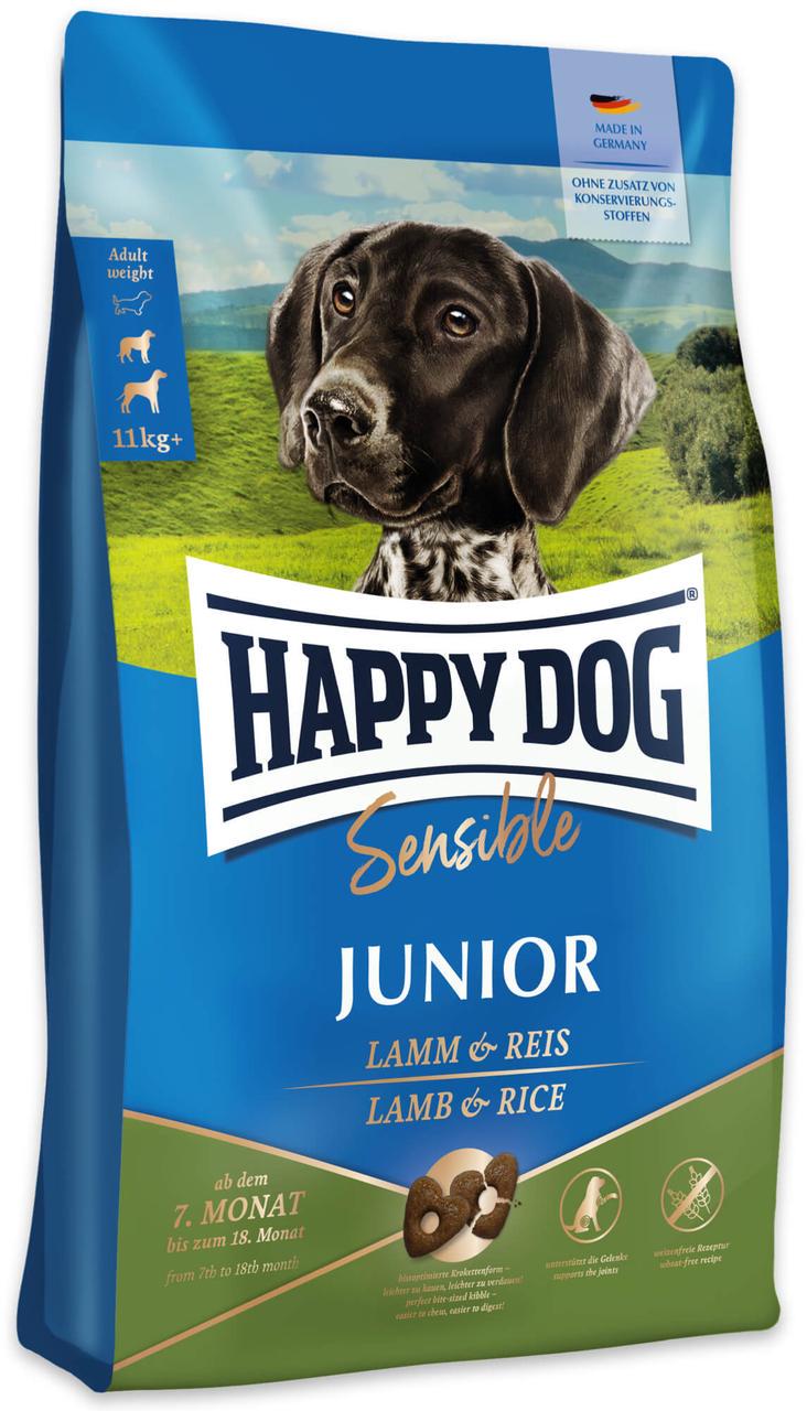 Корм для собак сухой безглютеновый Happy Dog Sensible Junior Lamb and Rice с ягненком и рисом 10 кг - фото 1