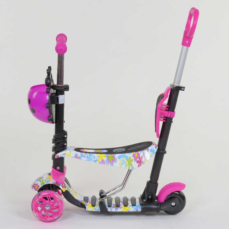 Самокат Best Scooter 5в1 Абстракція PU колеса Pink/Black (74069) - фото 4