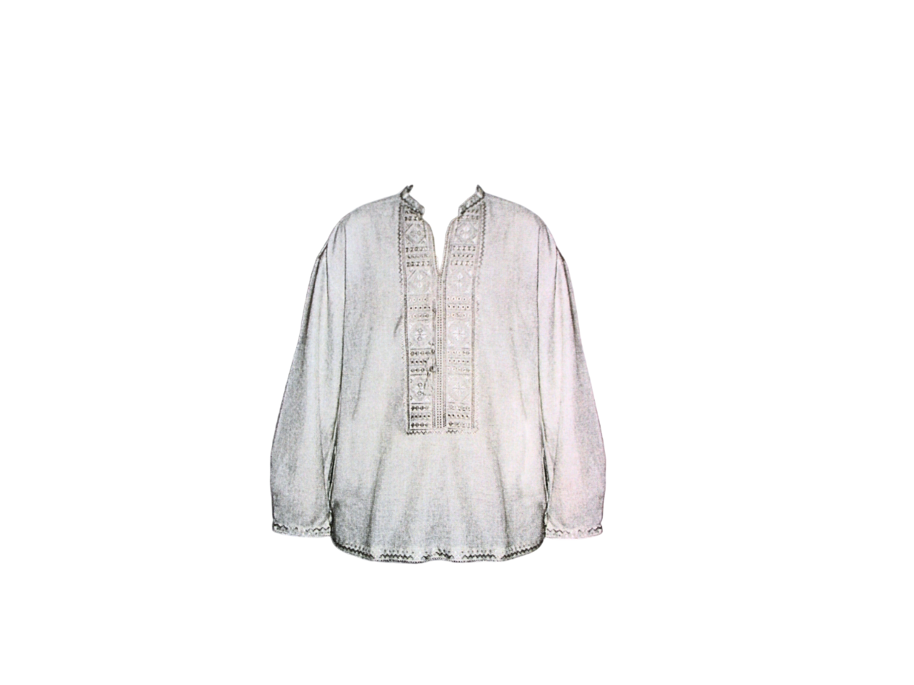 Схема на бумаге для вышивания крестиком мужская рубашка (О106)