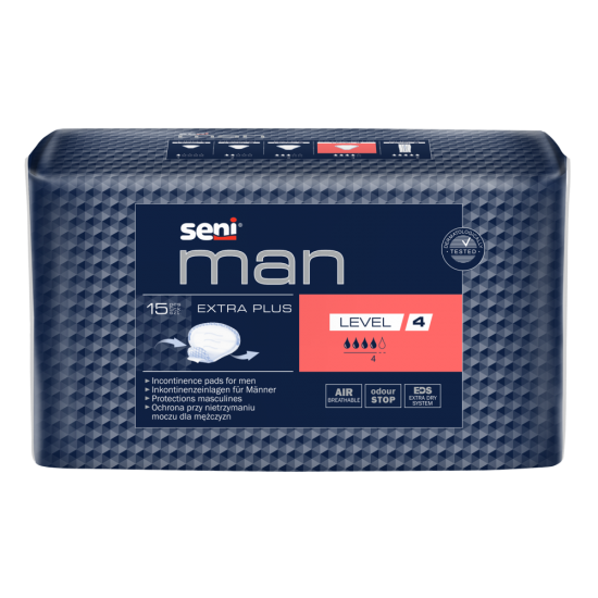Прокладки урологічні для чоловіків SeniI Man Extra Plus Level 4 15 шт.