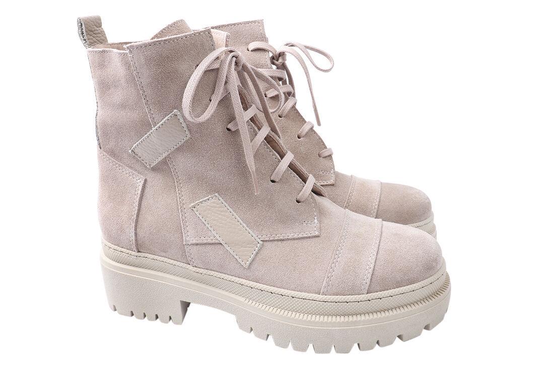 Ботинки женские Tucino из замши на платформе высокие р. 39 Бежевый (534-20DHC)