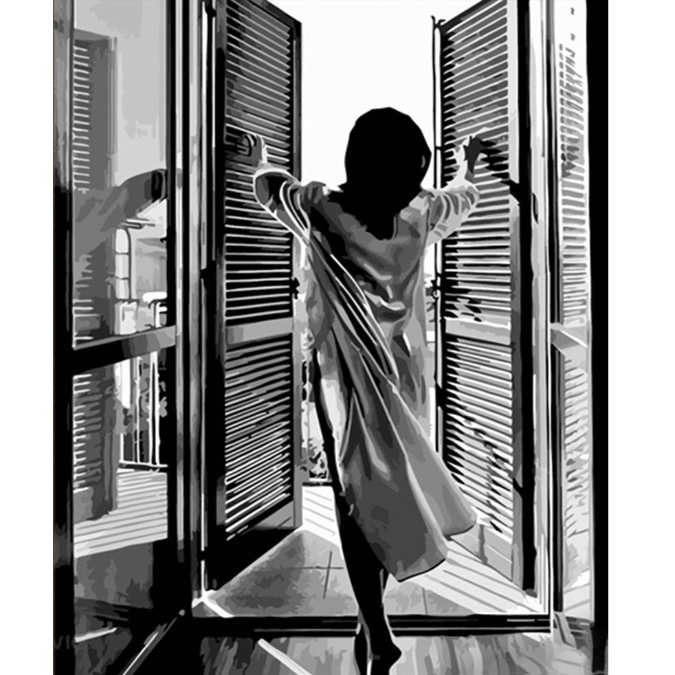 Картина по номерам Strateg Премиум Утро у окна 40х50 см (HH073)