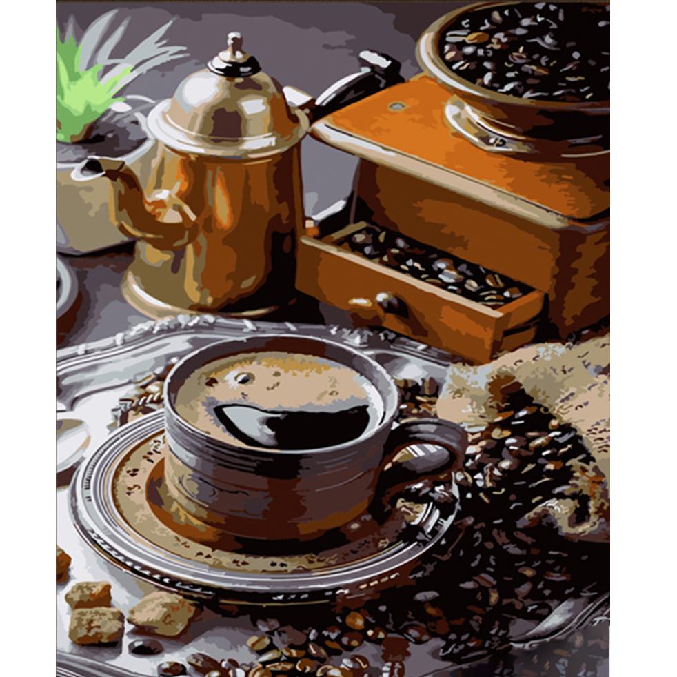 Картина по номерам Strateg Премиум Чашка кофе 40х50 см (HH031)