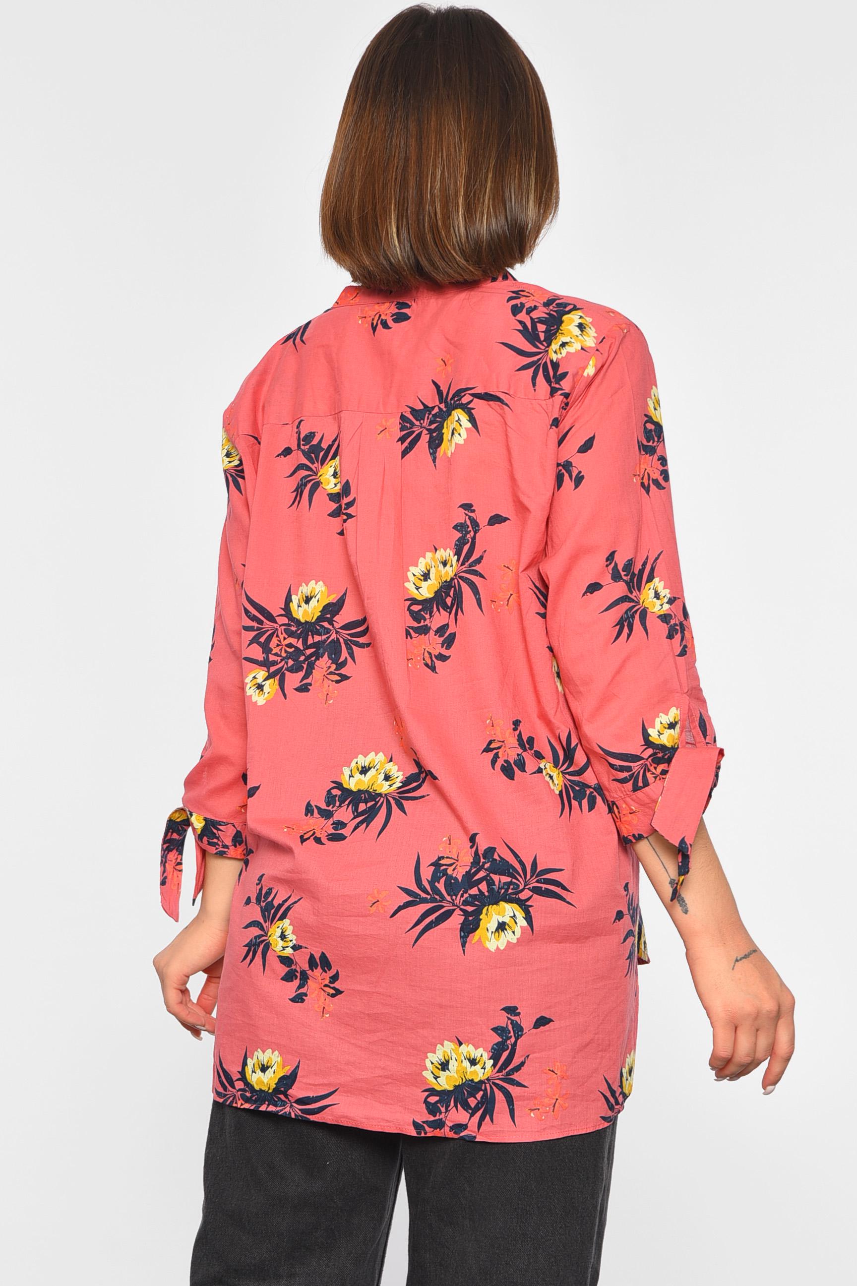 Блуза женская полубатальная р. 48 Коралловый (189066) - фото 3 Блуза женская полубатальная р. 48 Коралловый (189066) - фото 3