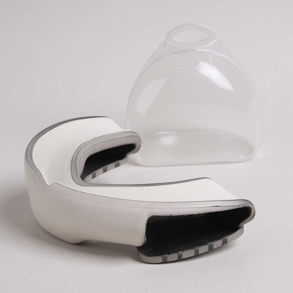 Капа для бокса ММА детская защитная для зубов трехслойная из термопластика GDragon Белый