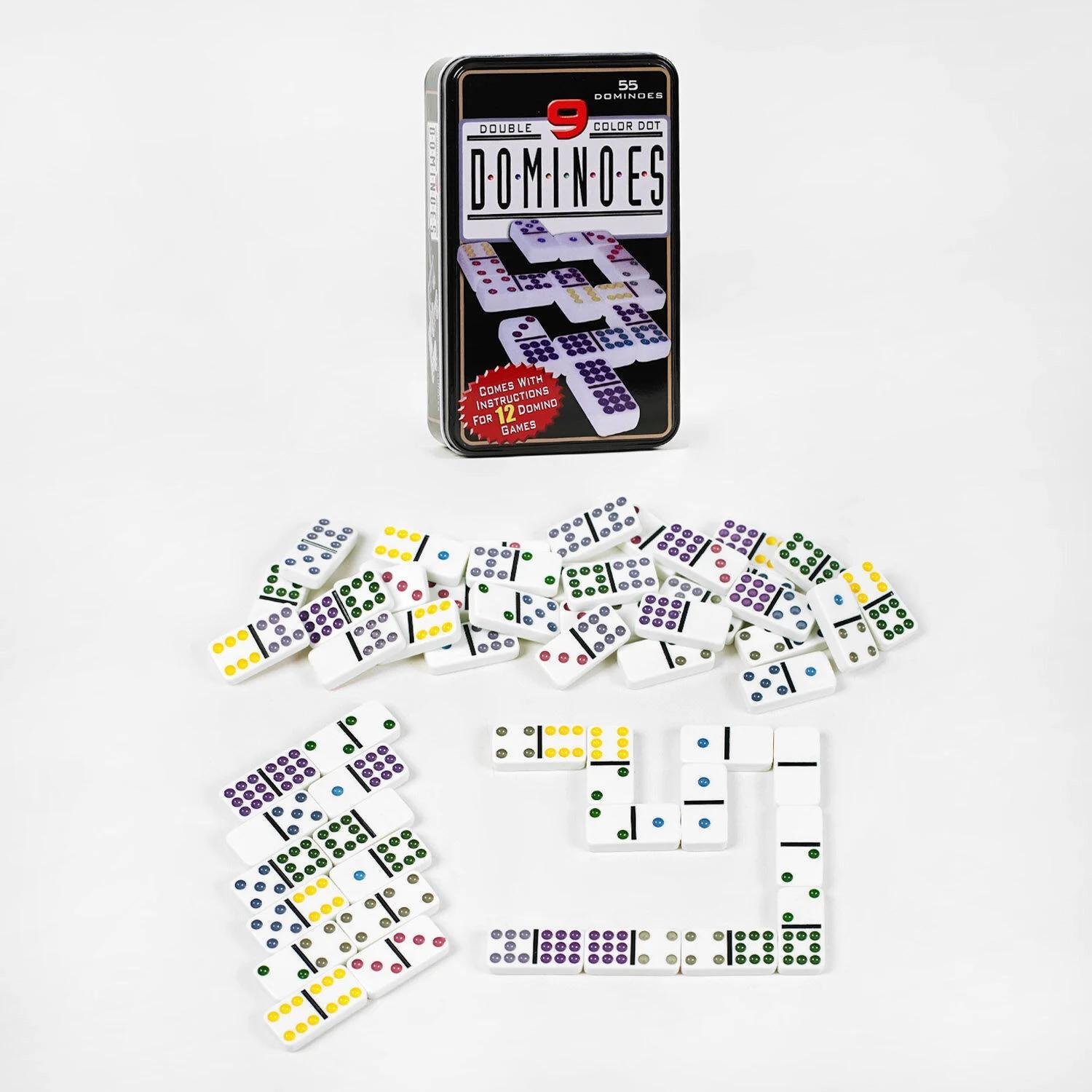 Настольная игра Домино C 60298 12 металлическая коробка 55 шт. (136656)