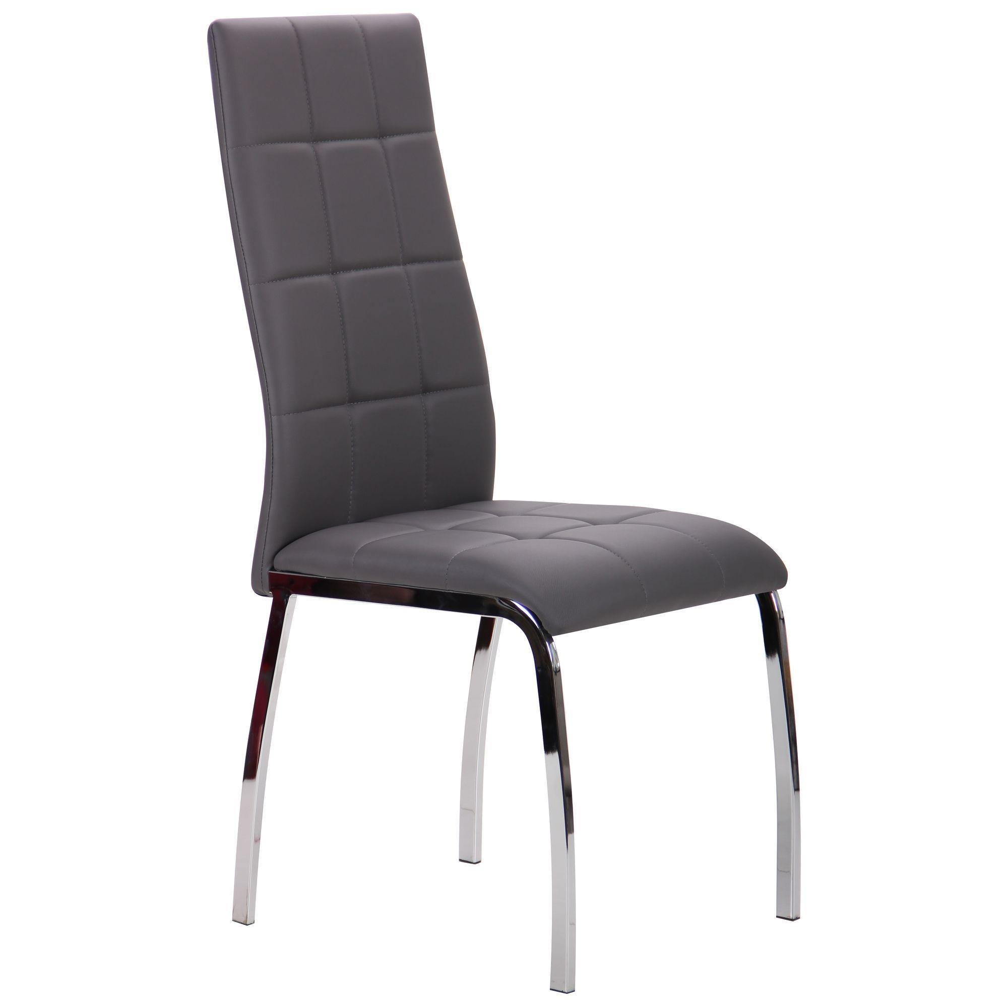 Обідній стілець AMF Кастилія метал/шкірозамінник 1010х430х530 мм Хром/Графіт