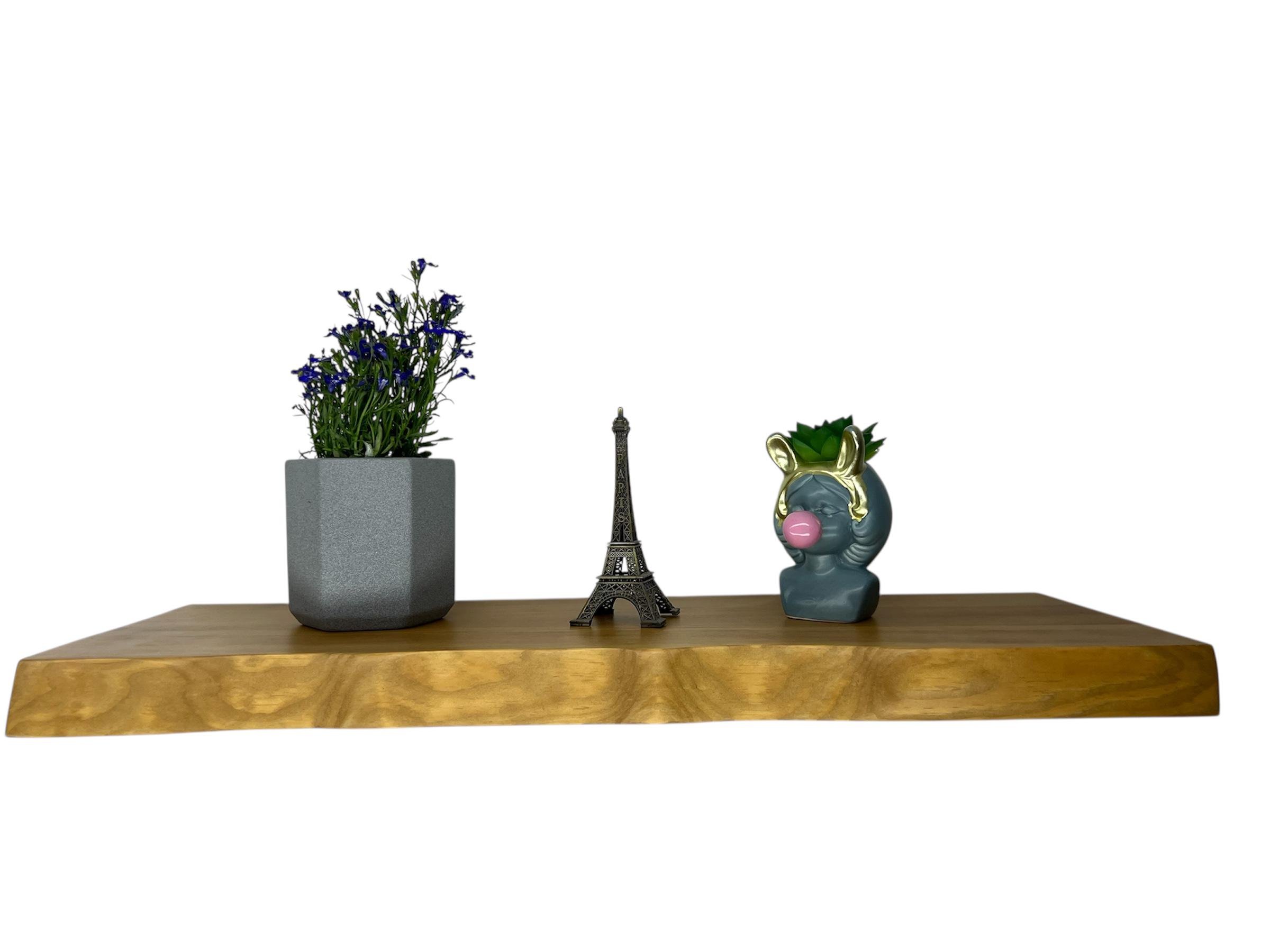 Полка деревянная с живым краем 36х200х800 мм Золотой дуб