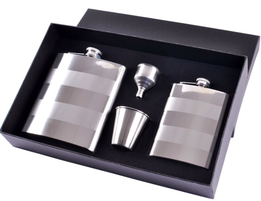 Подарочный набор с 2 флягами, лейкой и стопкой TZ-36-2