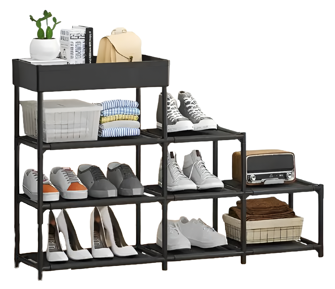 Полка для обуви 4 секции Черный (10342) Полка для обуви 4 секции Черный (10342)