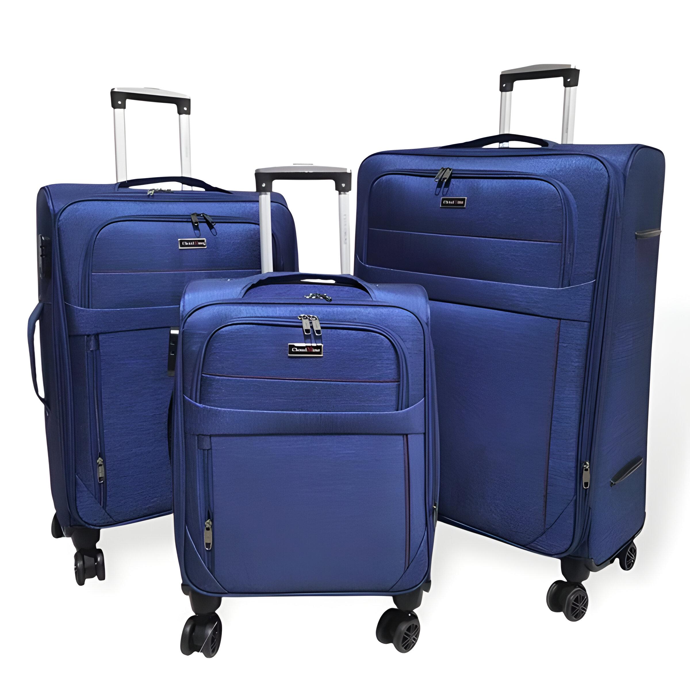 Набір з трьох валіз кордура з кодовим замком Синій (M90-3) - фото 1
