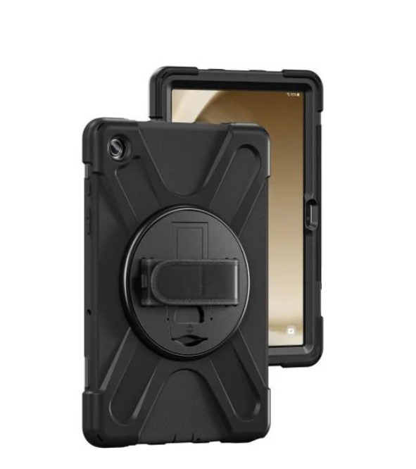 Чехол-накладка противоударная Armor Rotating Bracelet для Samsung Galaxy Tab A9 Plus с поворотным кронштейном и ремнем Черный