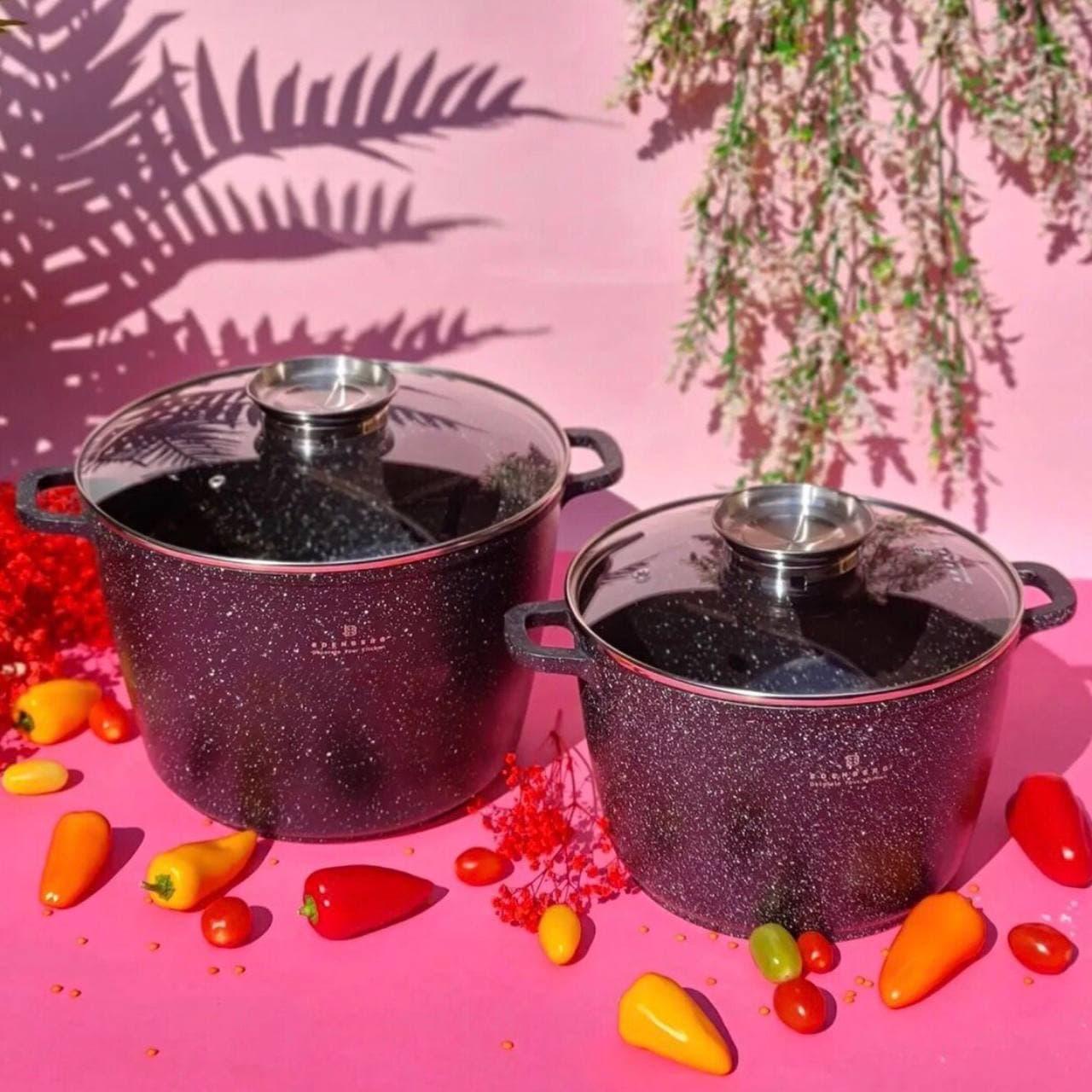 Набор кастрюль Edenberg с мраморным антипригарным покрытием 2шт. (ЕВ-8133) - фото 2 Набор кастрюль Edenberg с мраморным антипригарным покрытием 2шт. (ЕВ-8133) - фото 2