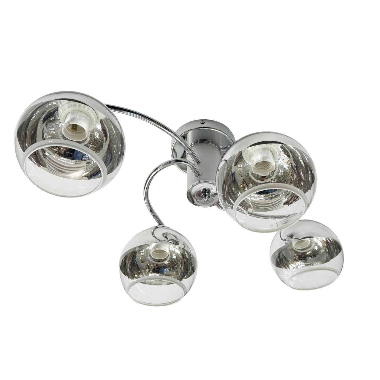 Люстра потолочная Numina на 4 плафона 43-GH90036/4 CR+WT Серебристо-белый Люстра потолочная Numina на 4 плафона 43-GH90036/4 CR+WT Серебристо-белый