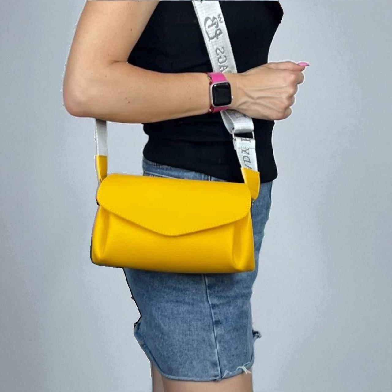 Сумка женская клатч кросс-боди из экокожи под клапаном на магните 24х14 см Желтый (2683574768) - фото 8 Сумка женская клатч кросс-боди из экокожи под клапаном на магните 24х14 см Желтый (2683574768) - фото 8