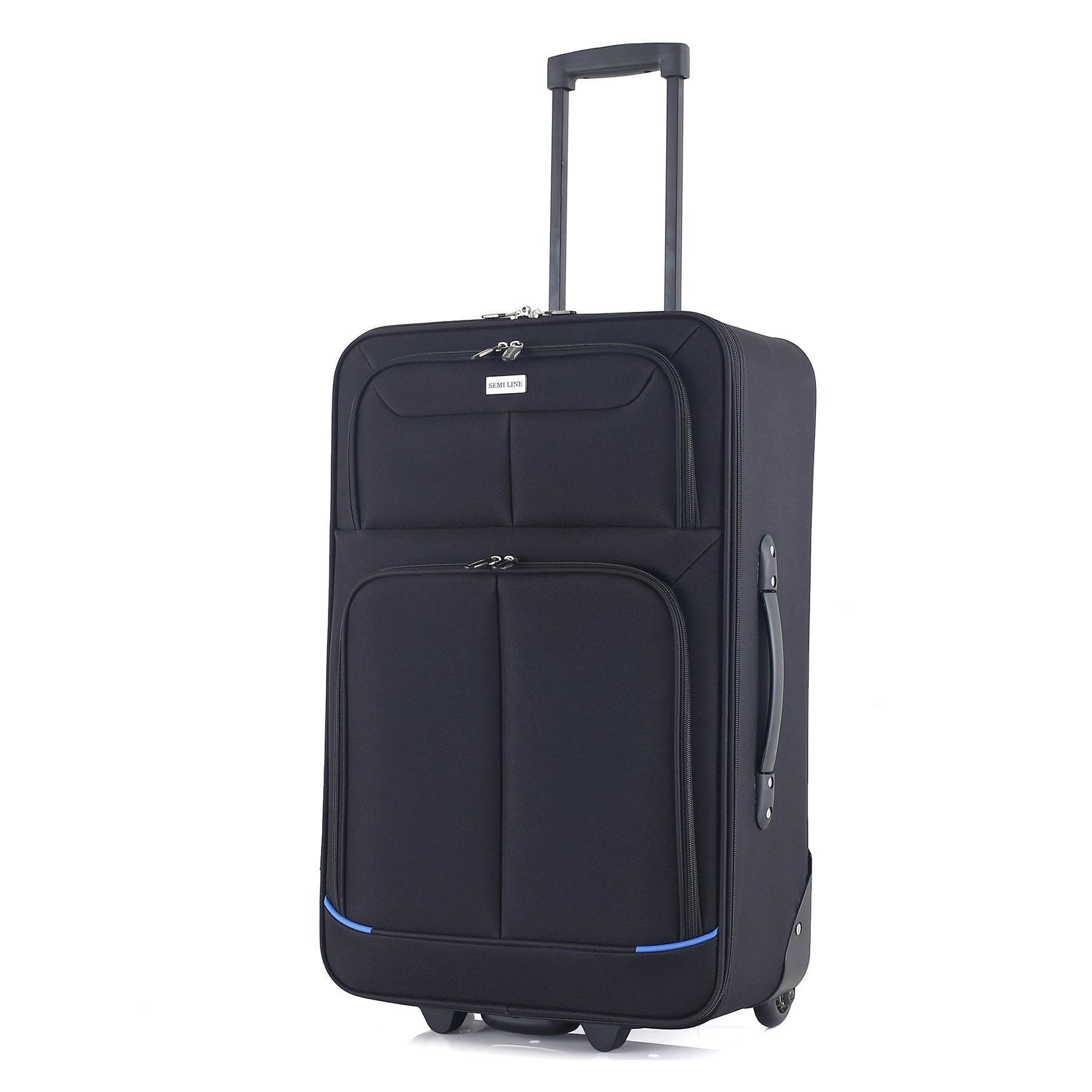 Чемодан SEMI LINE 24" M Black/Blue Lines (T5753-2)