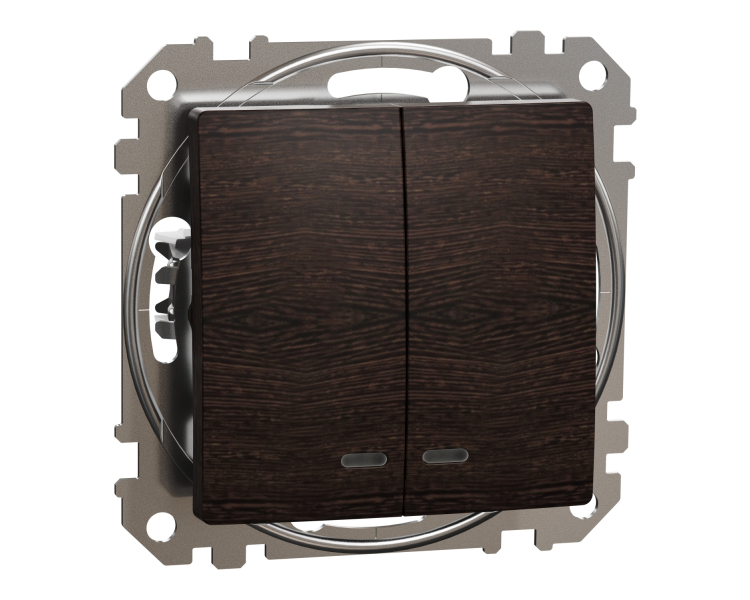 Выключатель двухклавишный Schneider Electric Sedna Design&Element с LED подсветкой ABS-UV Венге (SDD181105L)