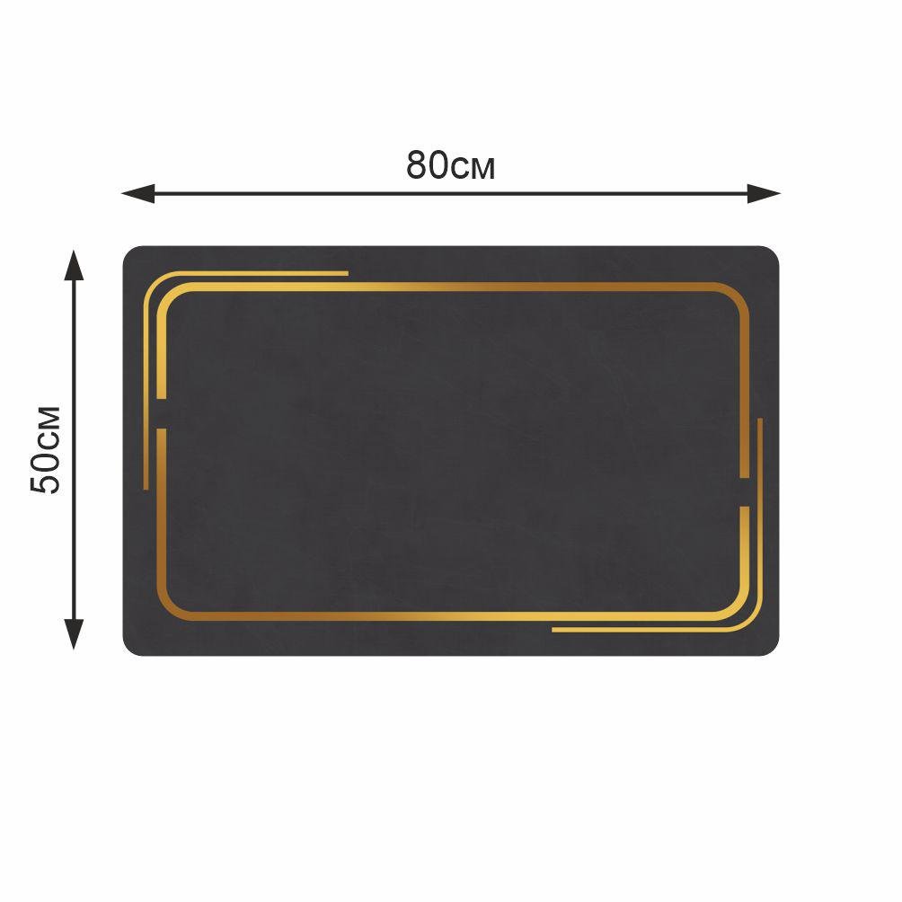 Коврик для ванной комнаты Aquarius Мрамор 50х80 см Графитовый (300085) - фото 2