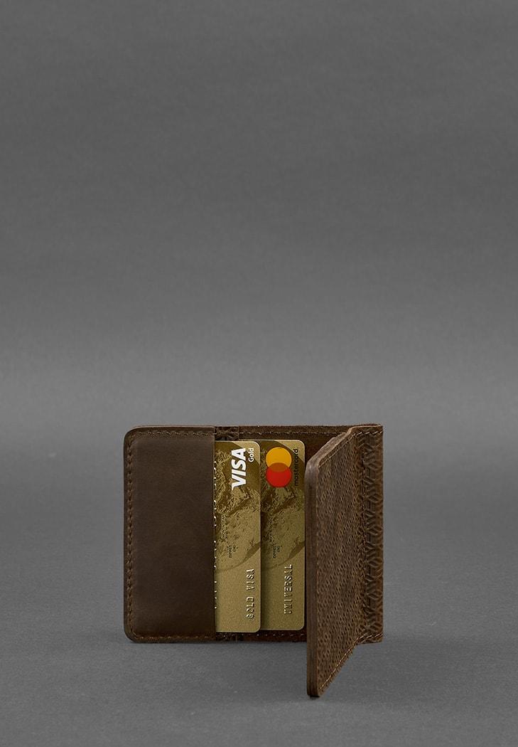 Портмоне мужское кожаное BlankNote 1.0 зажим для денег карбон Темно-коричневый (A-026202) - фото 6 Портмоне мужское кожаное BlankNote 1.0 зажим для денег карбон Темно-коричневый (A-026202) - фото 6