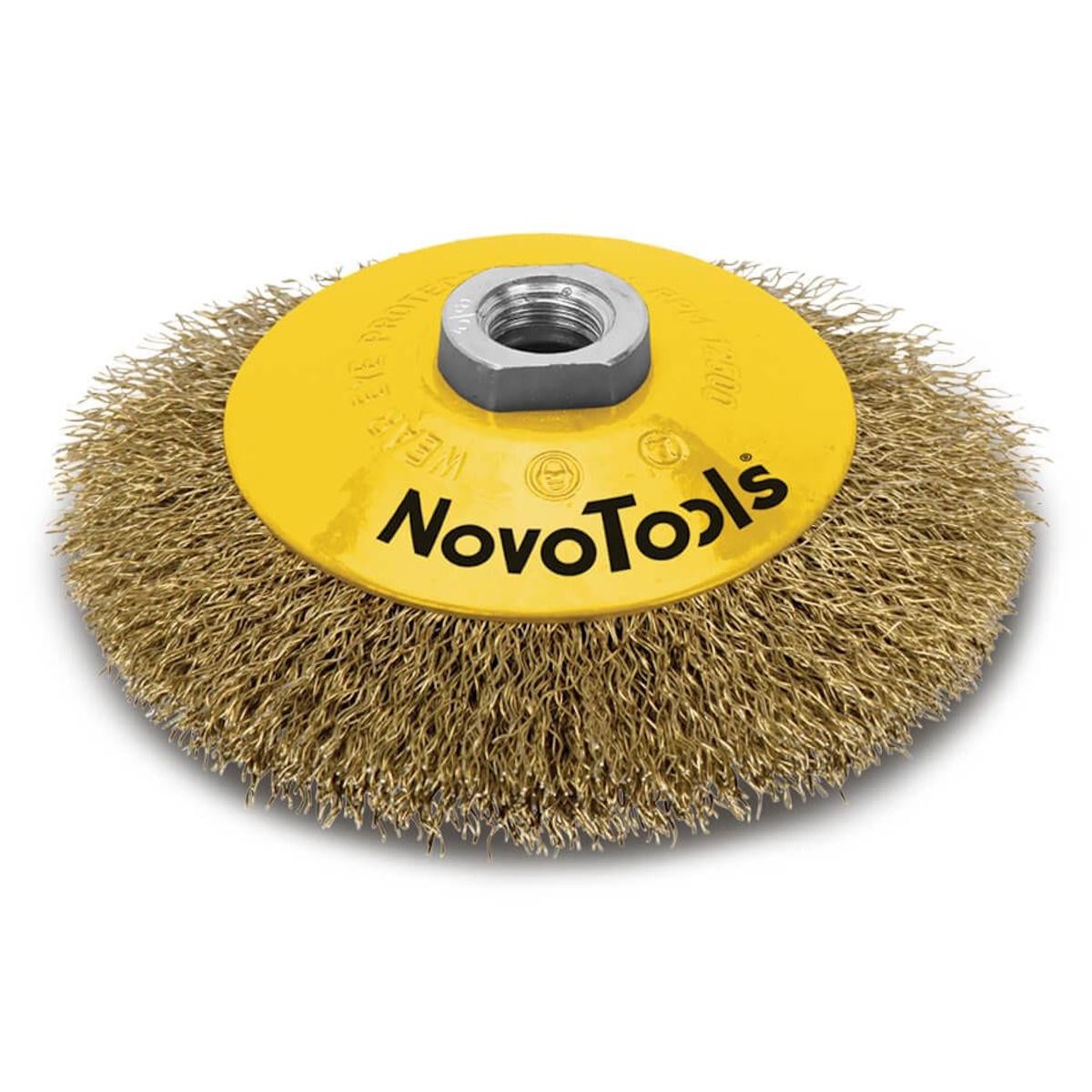 Щетка конусная гофрированная из латуни NovoTools 125 мм (025688)