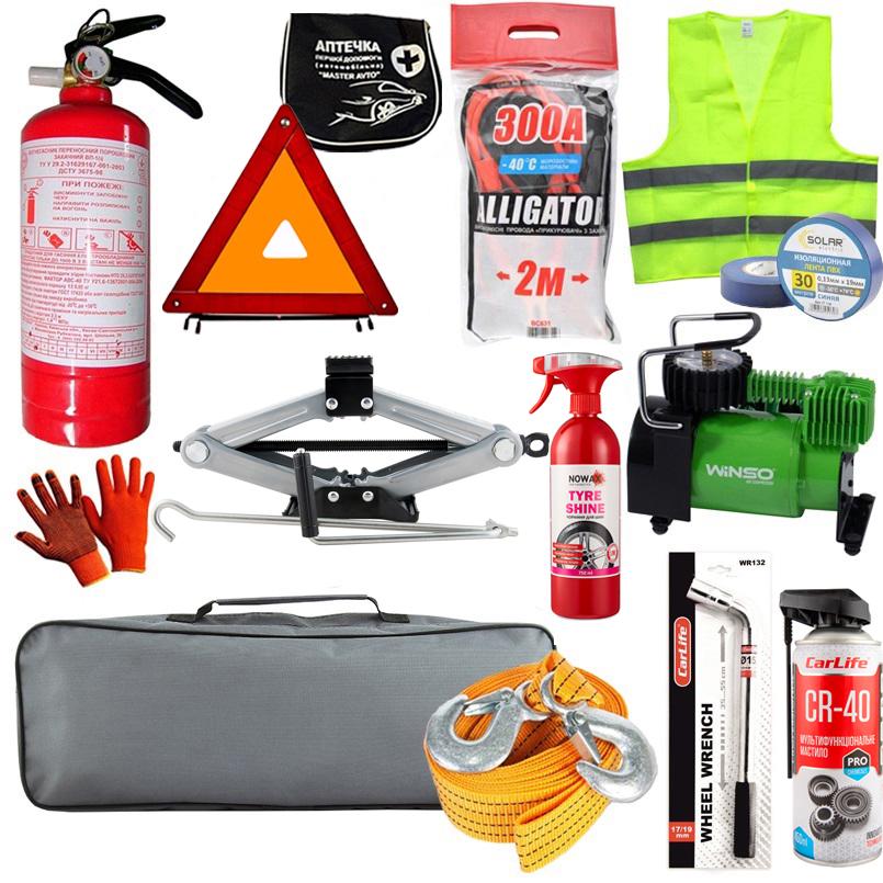 Набор автомобилиста ремонтный CarLife с домкратом (na_33) Набор автомобилиста ремонтный CarLife с домкратом (na_33)