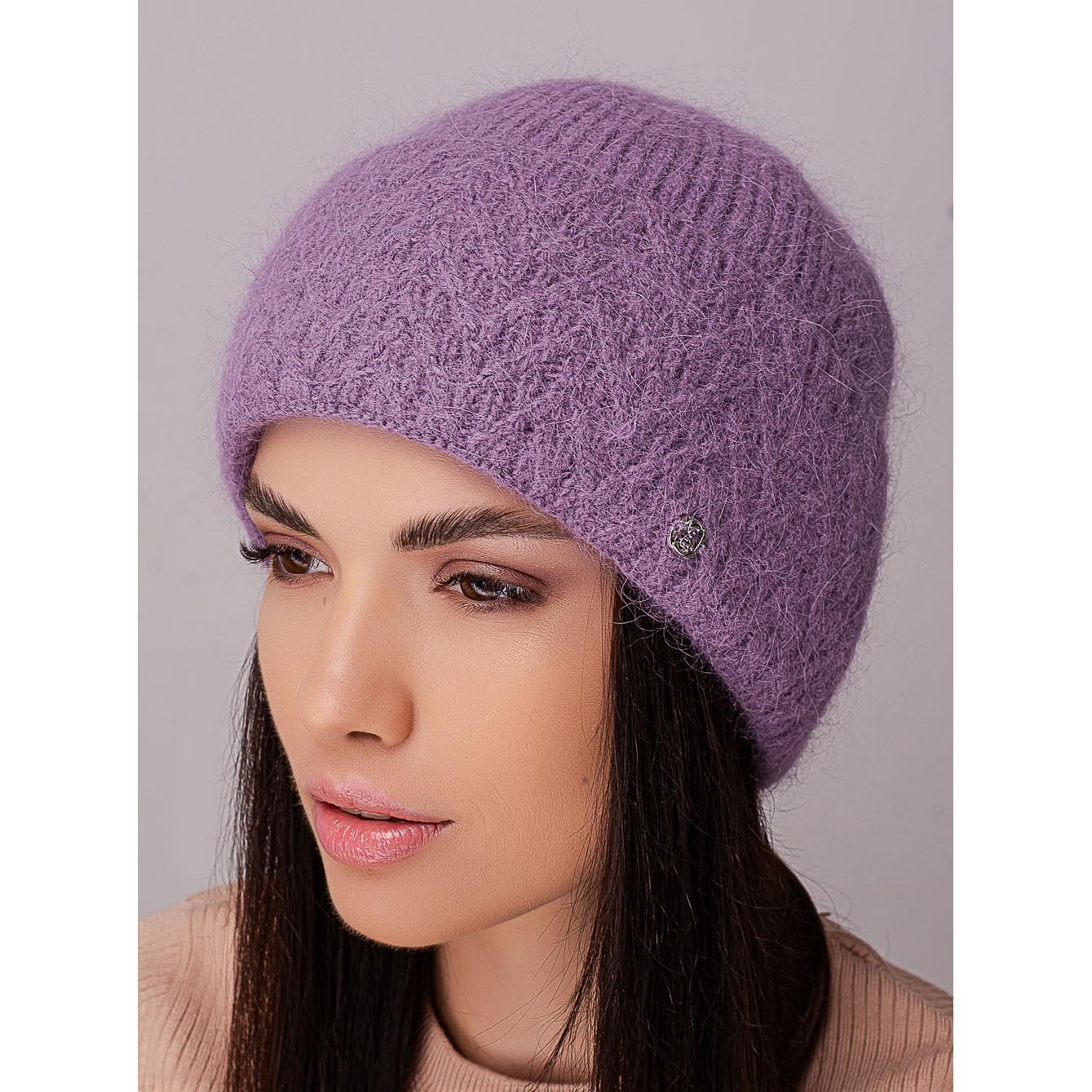 Шапка ангорова жіноча з флісовою підкладкою і візерунком на відвороті Leks Марі Фіолетовий - фото 1 Шапка ангорова жіноча з флісовою підкладкою і візерунком на відвороті Leks Марі Фіолетовий - фото 1