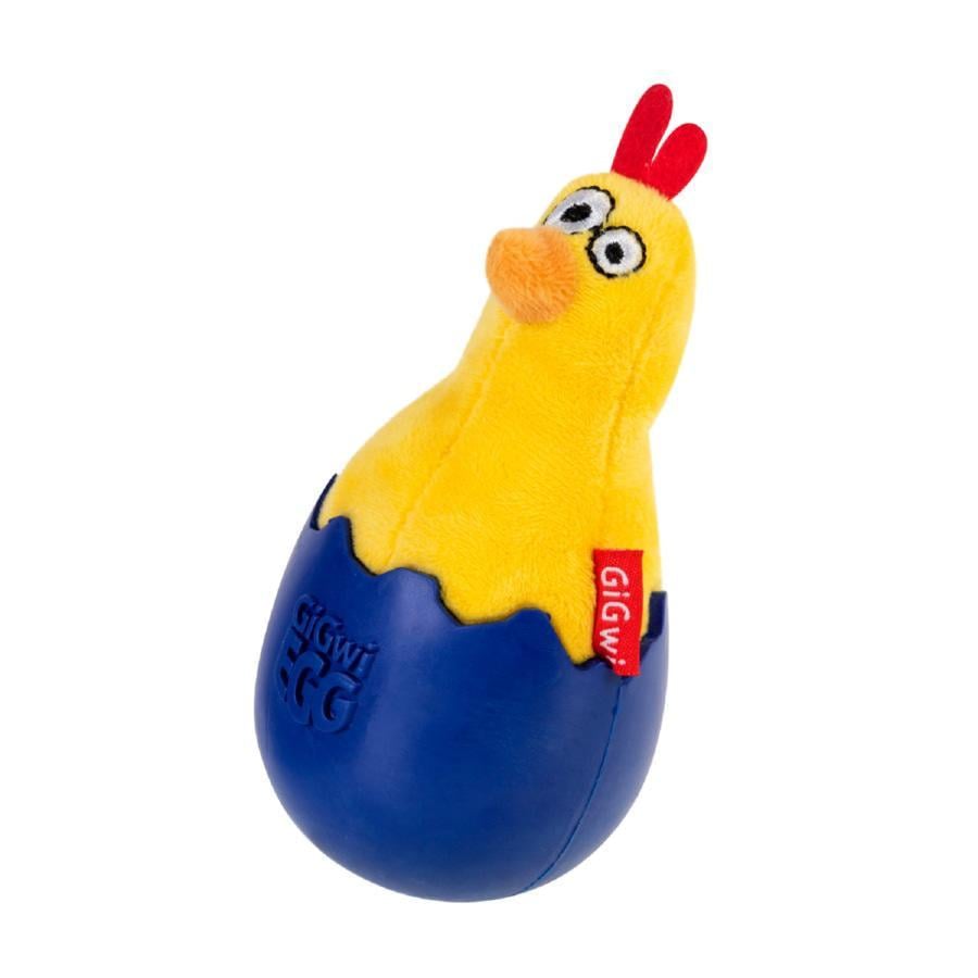 Игрушка для собак GiGwi Egg Цыпленок-неваляшка из пищалки 14 см