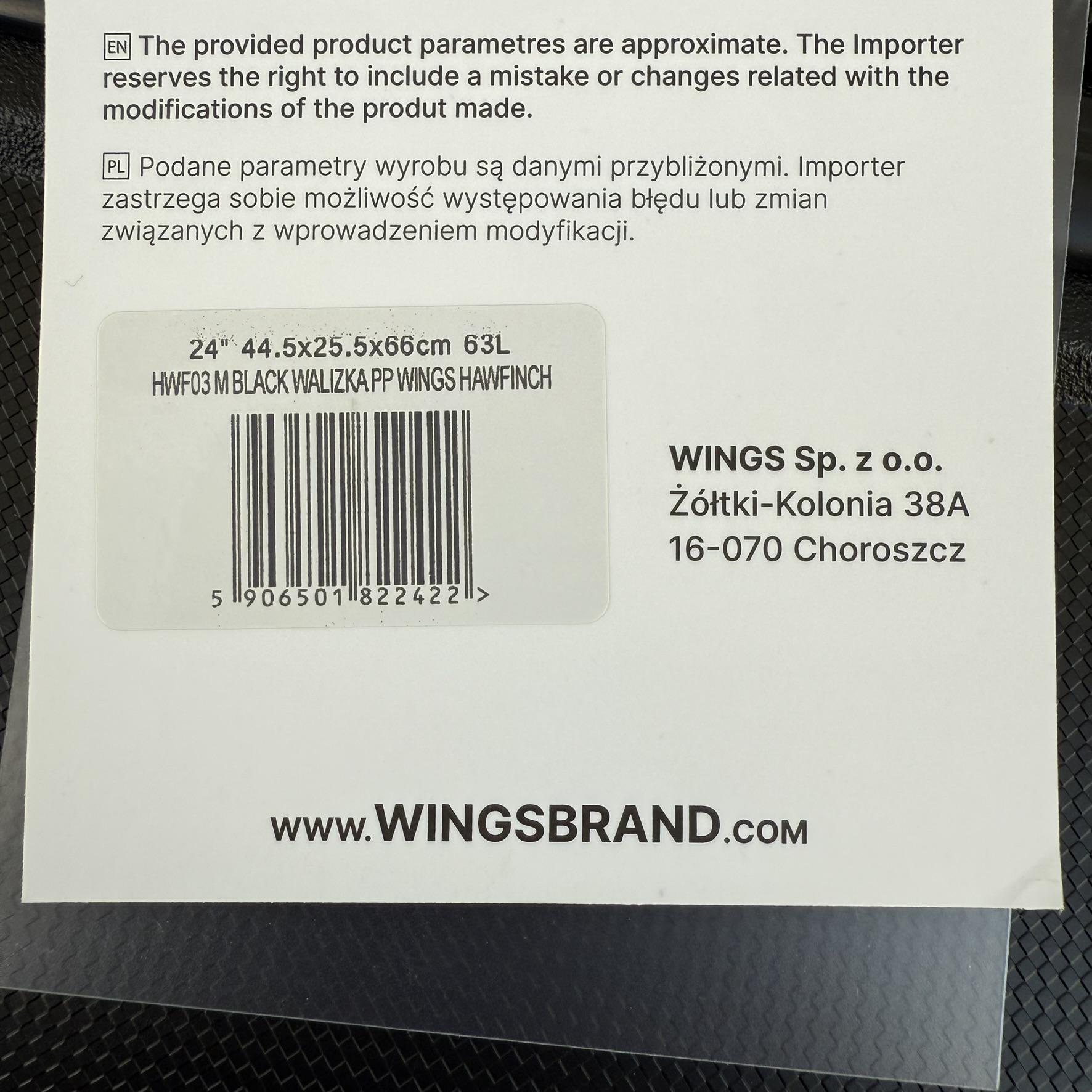 Валіза дорожня з поліпропілену Wings HWF03 M Чорний (30631266) - фото 8 Валіза дорожня з поліпропілену Wings HWF03 M Чорний (30631266) - фото 8