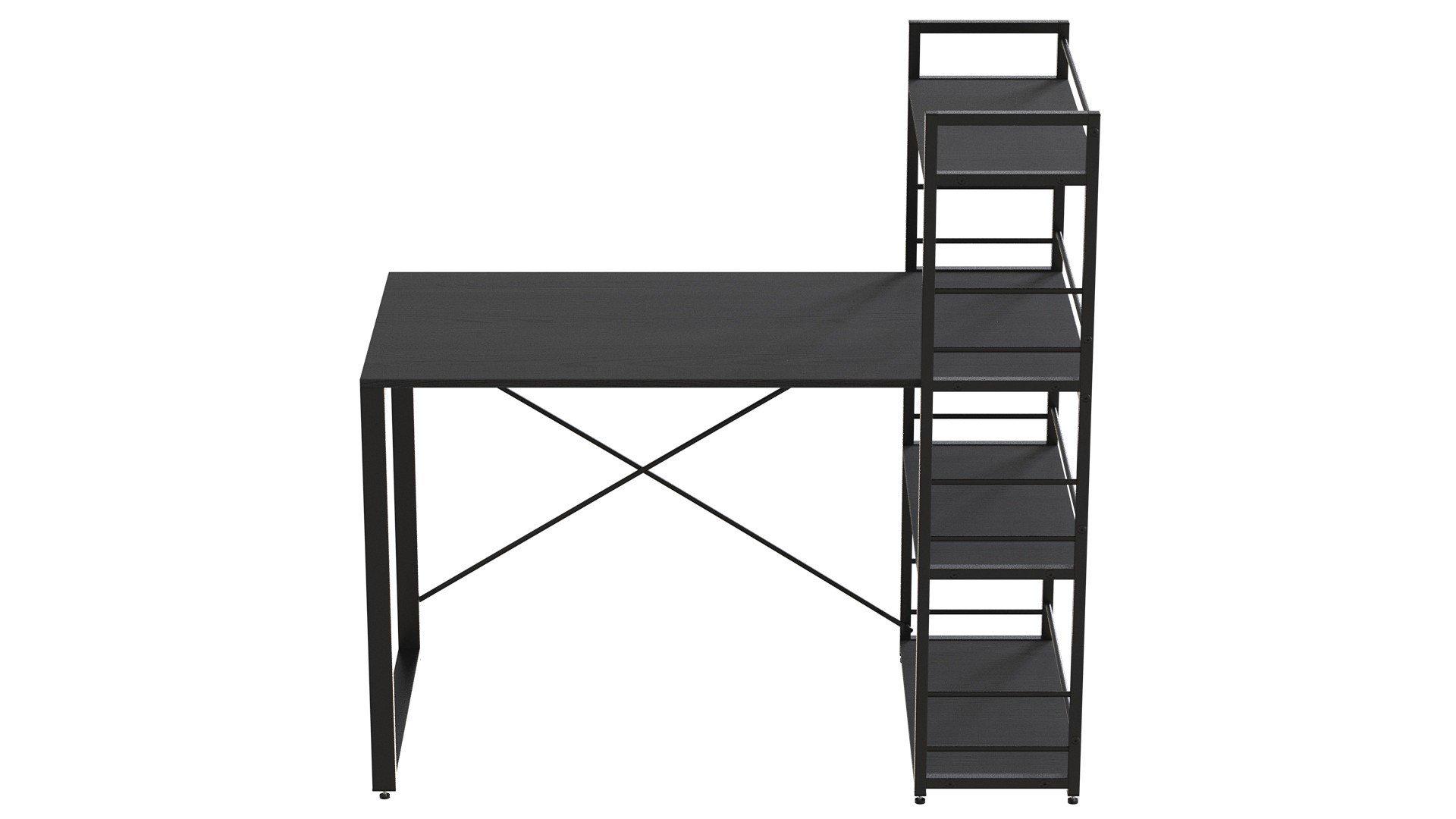 Письмовий стіл Ferrum-decor Konekt з етажеркою метал/ДСП 16 мм Чорний/Венге Магія (FRD-105744) - фото 4