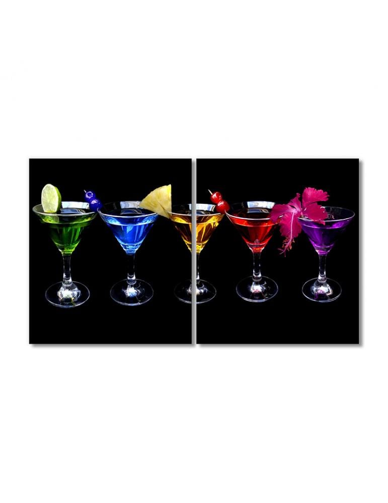 Картина модульная Радужные коктейли 2 модуля 40х60 см