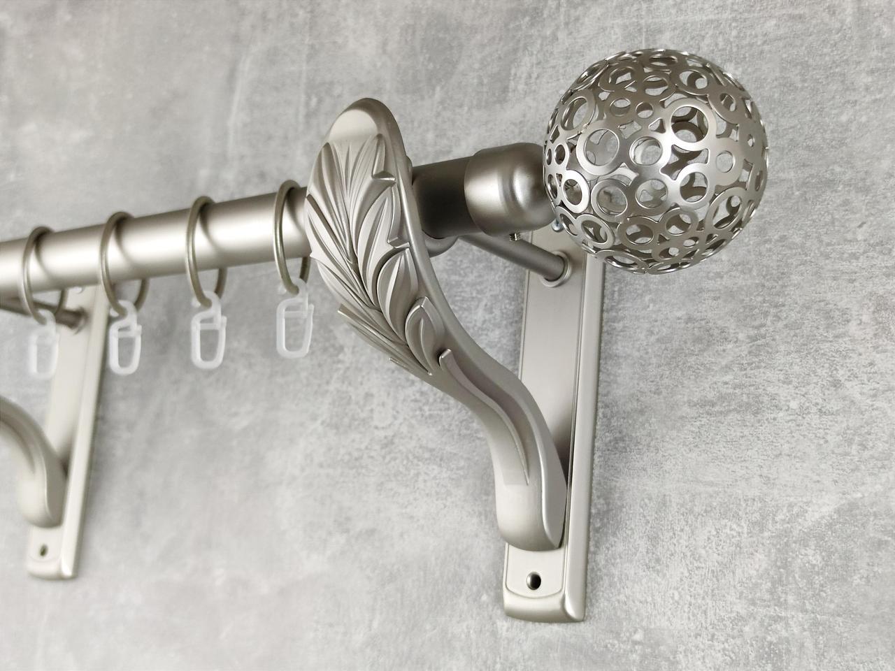 Карниз MStyle металлический для штор однорядный Савона 25 мм гладкий 400 см Сатин (5011900)