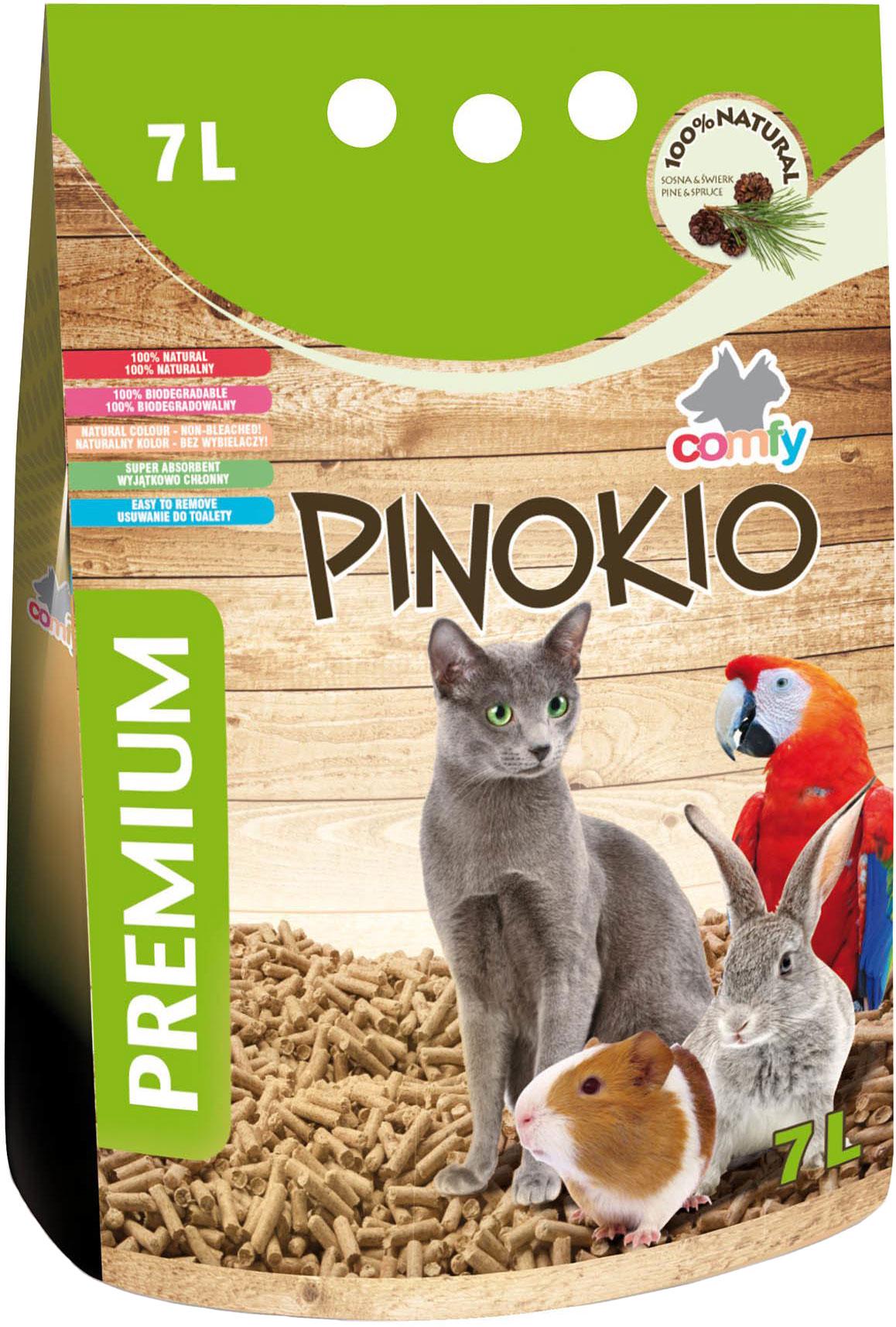 Наполнитель для кошачьего туалета Comfy Pinokio древесный 7 л (5905546142427)