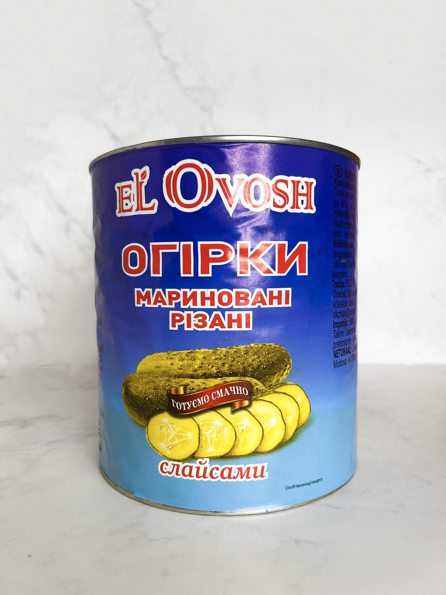 Огурцы маринованные EL Ovosh резаные слайсами 2,8 кг