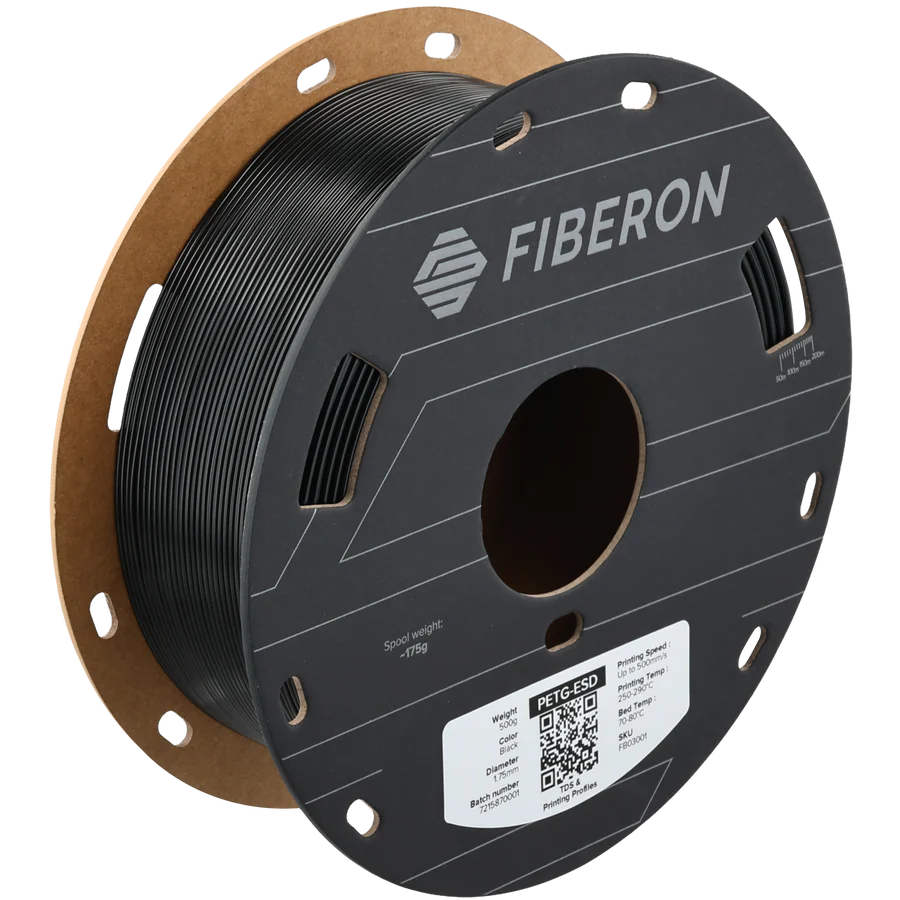 Филамент антистатический для 3D-печати Fiberon PETG-ESD 0,5 кг 1,75 мм Black
