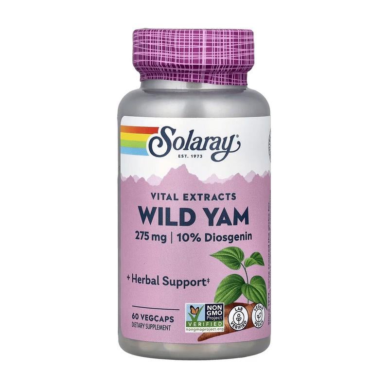 Дикий ямс Solaray Wild Yam экстракт 275 мг 10% диосгенина для женщин 60 вер. капс.
