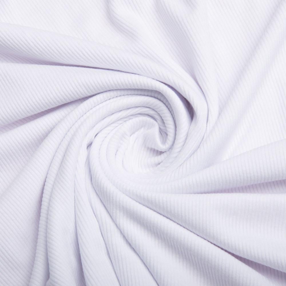 Ткань трикотаж вискоза Рубчик Dino 240 гр/м2 Белый (25350)