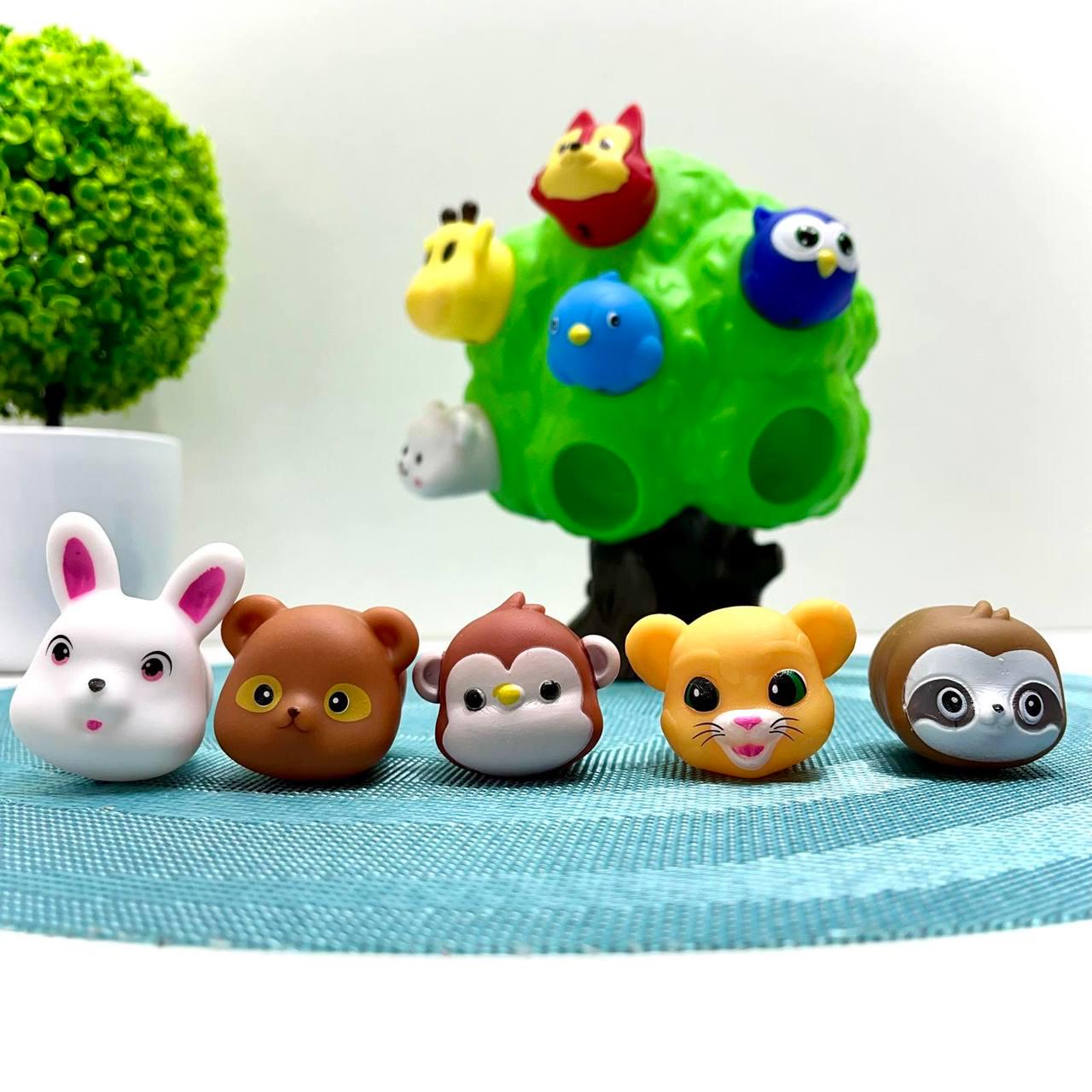 Сортер дерево с животными 10в1 игра с цифрами и фигурками диких животных (207)