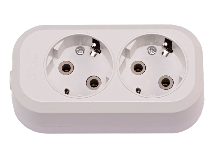 Колодка двухместная Electrohouse EH-2129 с заземлением Белый (3092)